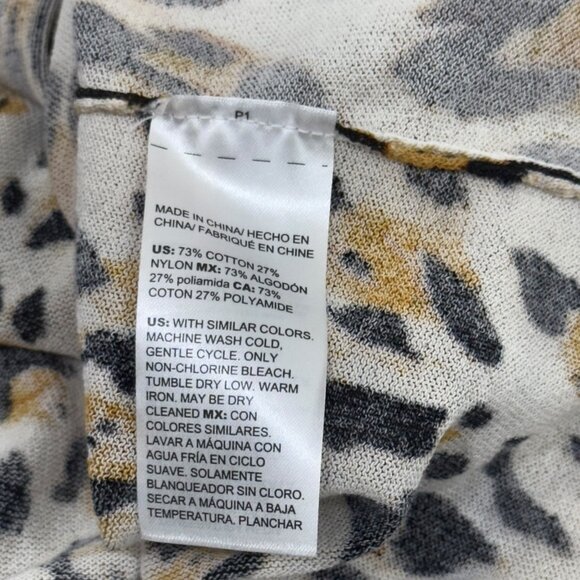 Chicos SZ 2 Leopard Print Open Front Cardigan Sweater Womens Size L 3/4 Sleeve - Picture 4 of 11